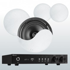 Sistema audio altoparlanti da soffitto e amplificatore streaming WiFi a 2 zone